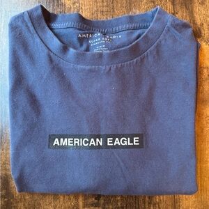 American Eagle Men's 100% Cotton SS Navy Blue T-Shirt - Size M